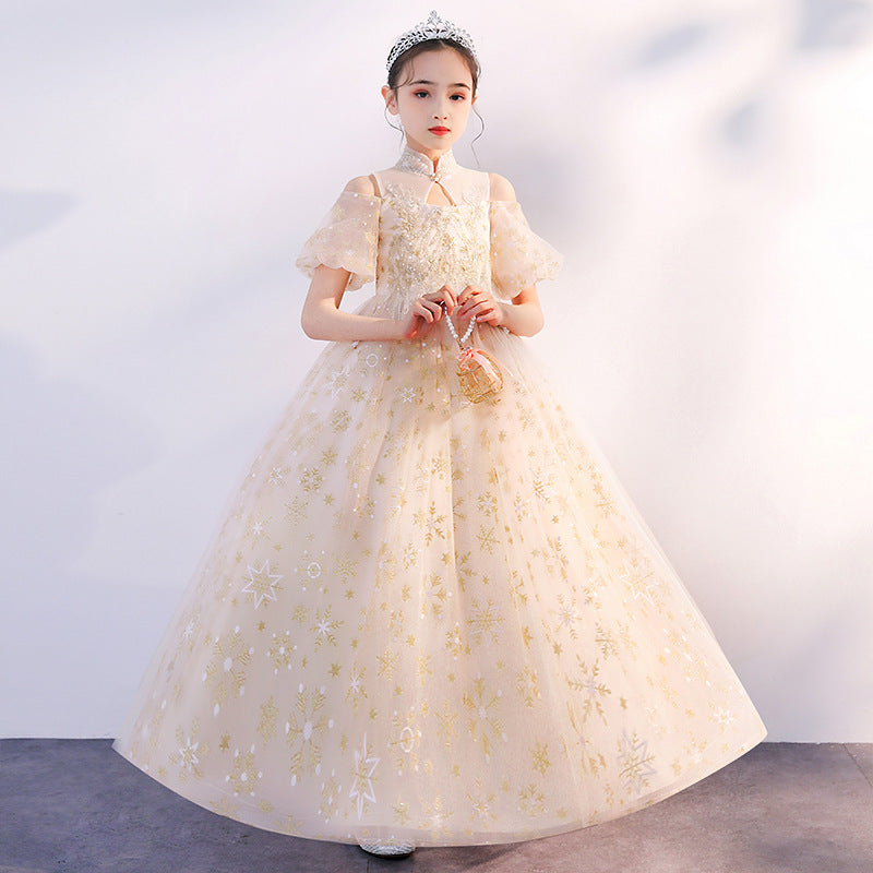 Kid Girls Performance Little Host Flower Wedding Dress