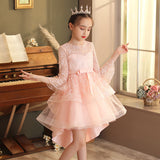 Kid Girl Pompous Trumpet Sleeves Princess Dress