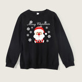 Family Matching Thermal Cute Cartoon Christmas Snowflake Print Sweatshirt