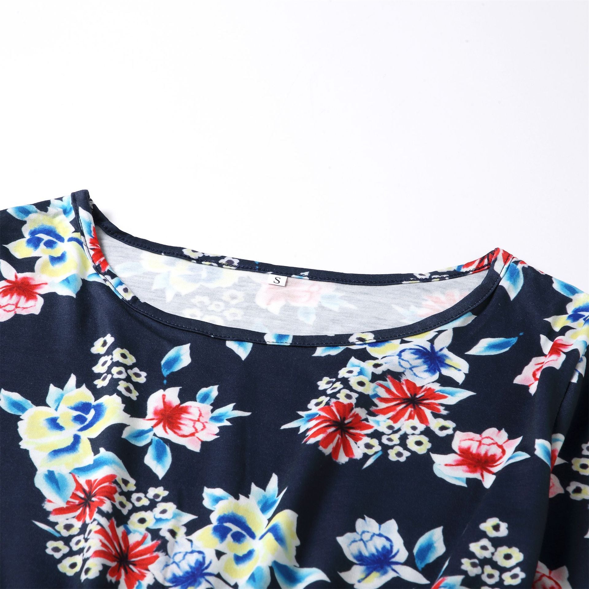 Family Matching Parent-child Flower Print Lace Stitching Dress