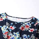 Family Matching Parent-child Flower Print Lace Stitching Dress