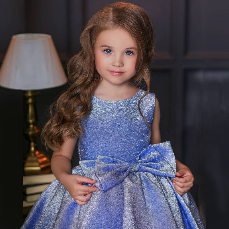 Kid Girl Bow Princess Christmas Party Pompous Birthday Dresses