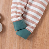 Baby Spring Autumn New Easter Striped Rabbit Printed Sets 2 Pcs