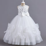 Kid Girl Evening Gown Catwalk Piano Performance Princess Dresses