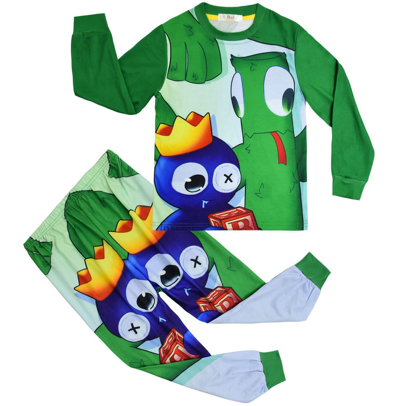 Kid Boy Long-sleeved Home Rainbow Friends Pajamas Set