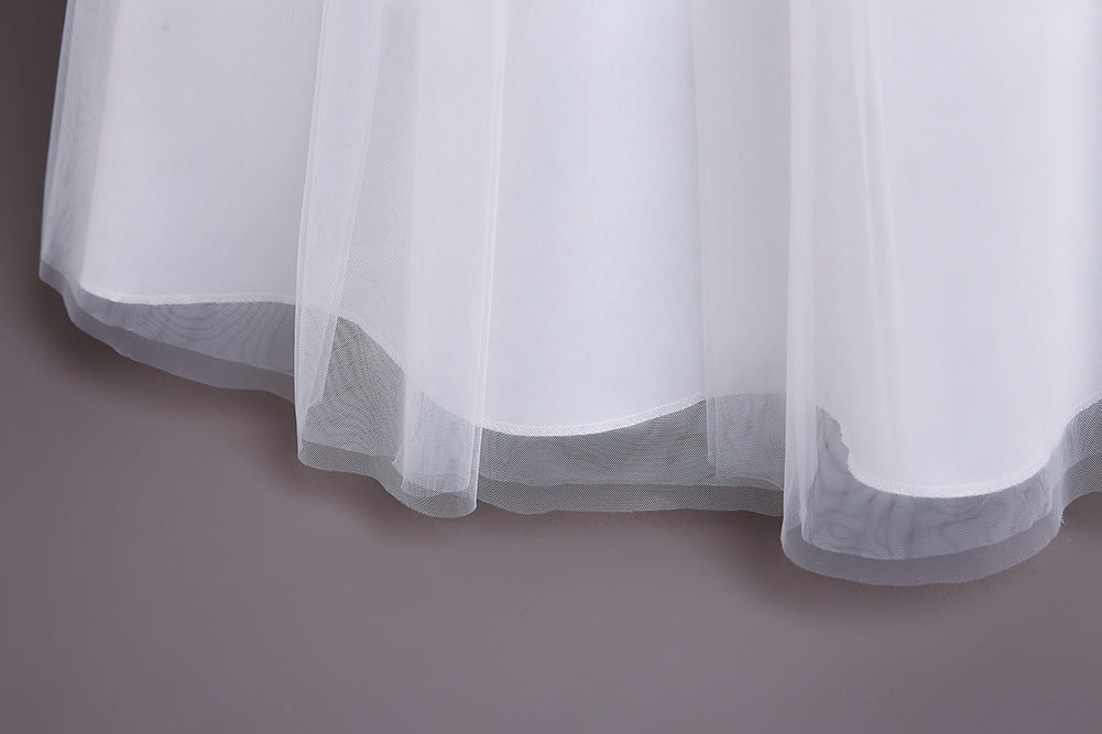 Kid Girl Flower Wedding Lace Gauze Dresses 3-12T
