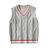 Kid Baby Boy Round Neck Jacquard Knit Waistcoat Pure Cotton Sweater Vest