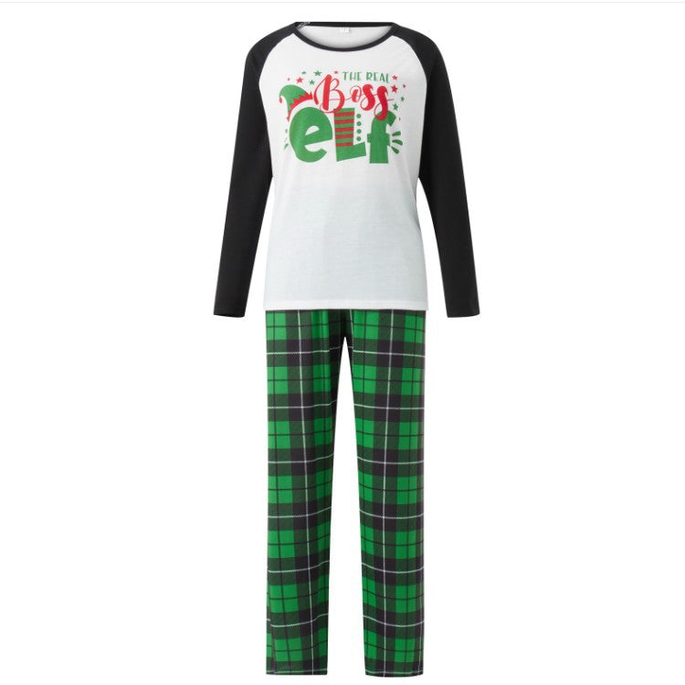 Family Parent-Child Letter Print Christmas Pajama Sets