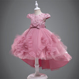 Kid Baby Girl Princess Trailing Wedding Shampong Gauze Host Dresses
