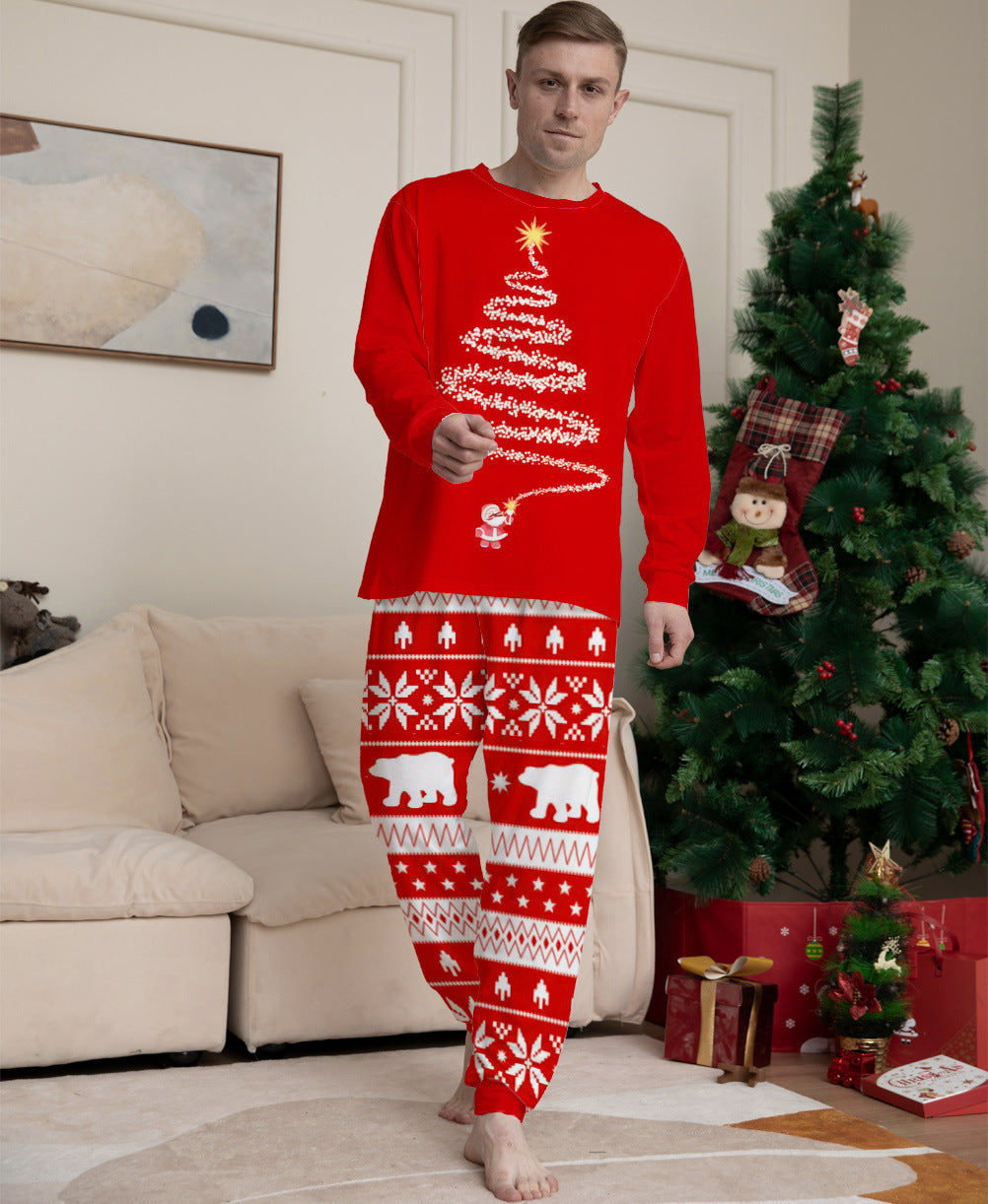 Family Matching Christmas Long Sleeve Cartoon Pajamas