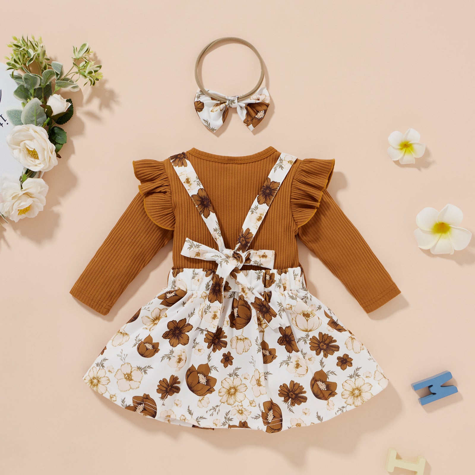 Baby Girls Spring Long Sleeve Pit Stripe 2 Pcs Set