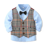 Kid Baby Boys Set Gentleman Panel Waist 3 Pcs Sets