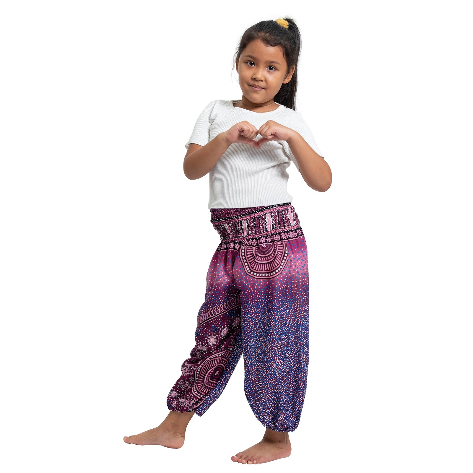 Kid Girl National Digital Printed Knickerbockers Leisure Loose Sports Pants