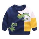 Kid Baby Boy Top Combed Cotton Dinosaur Sweater