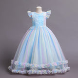 Kid Girls New Princess Long Summer Piano Performance Dresses