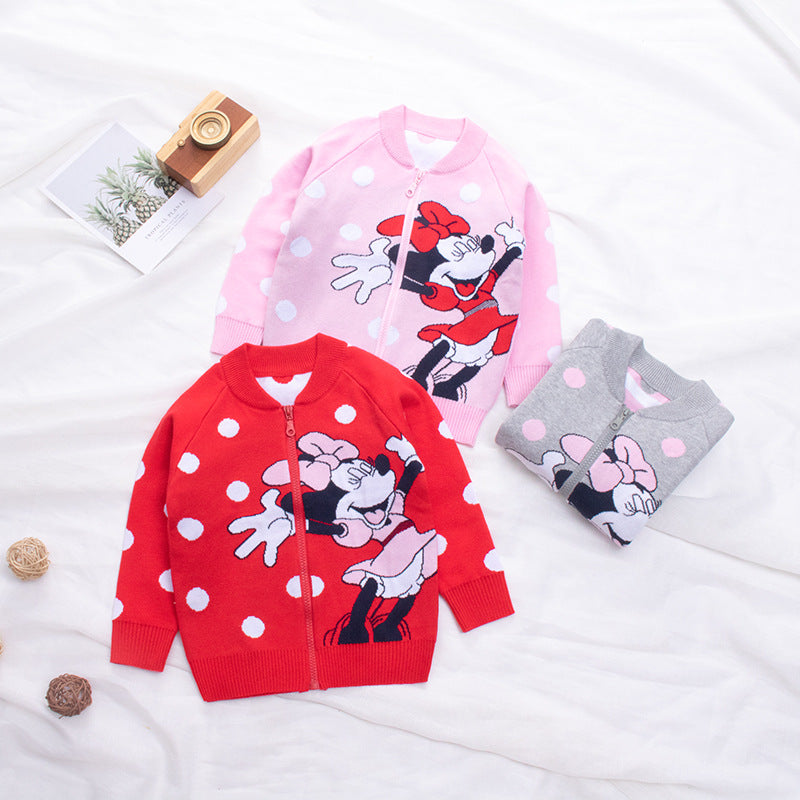 Kid Boy Coat Polka Dot Line Sweater