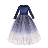 Kid Girl Long Sleeve Autumn Birthday Princess Piano Performance Dresses