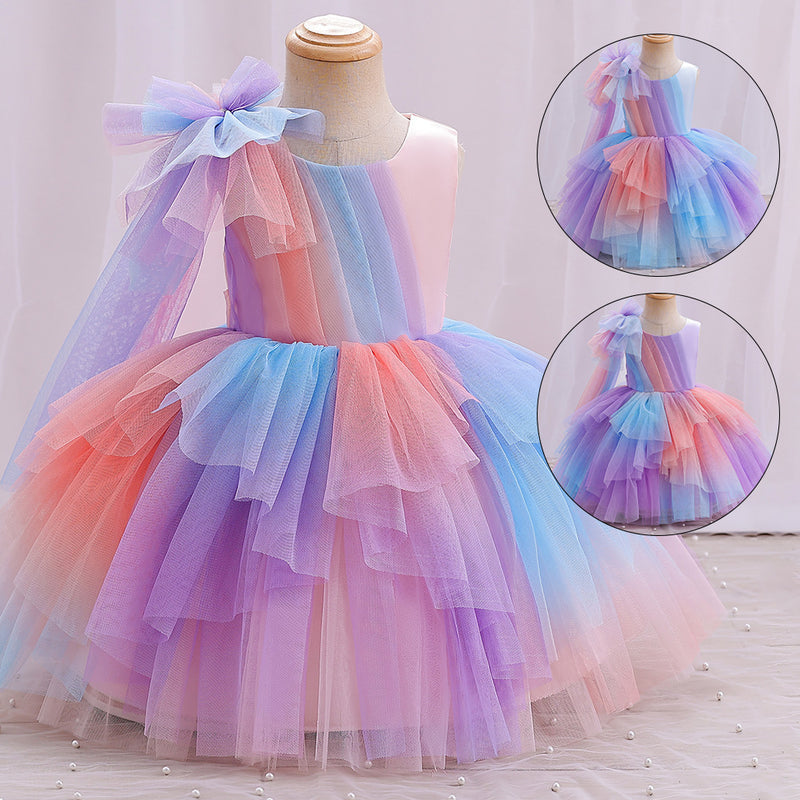 Kid Baby Girl Princess Piano Performance Gradual Evening Party Dresses
