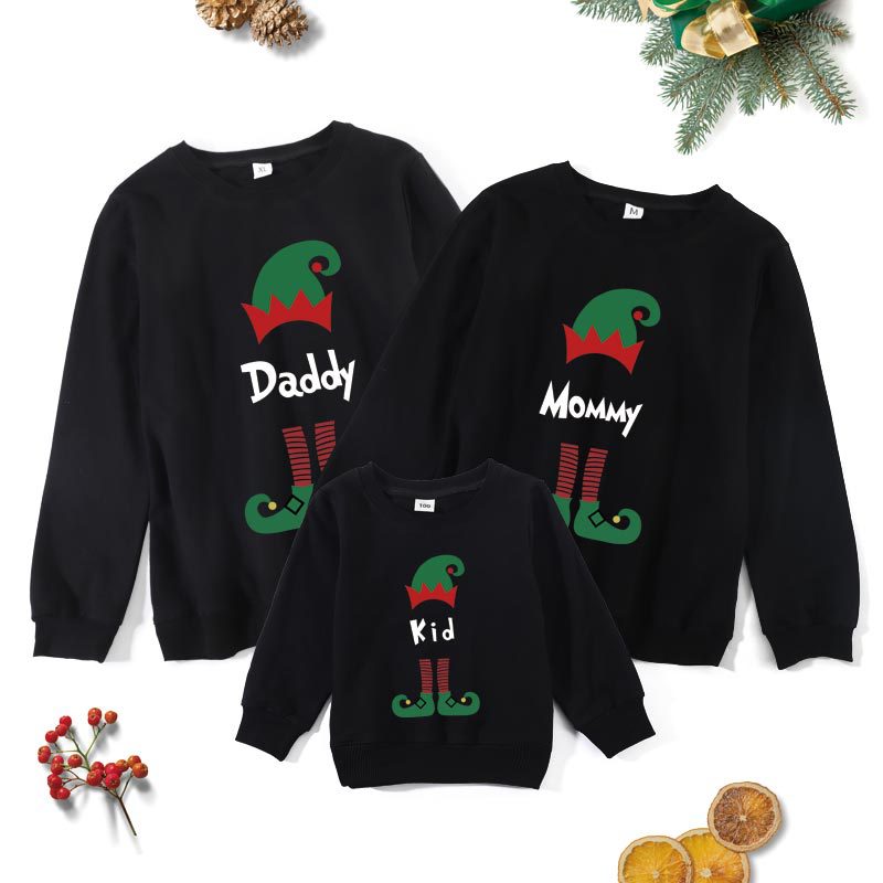 Family Matching Christmas Creative Cartoon Printing Shirts