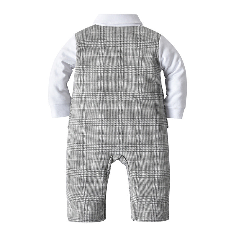 Bay Boy Harley Gown Crawl Long Sleeve Checked 3 Pcs Sets