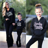 Family Matching Letter Print Hooded Parent-child Shirts