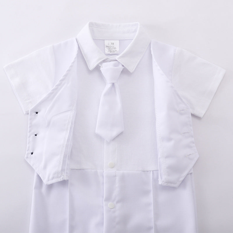 Baby Boy Suit Gentleman Short Sleeve Climbing Suit Rompers