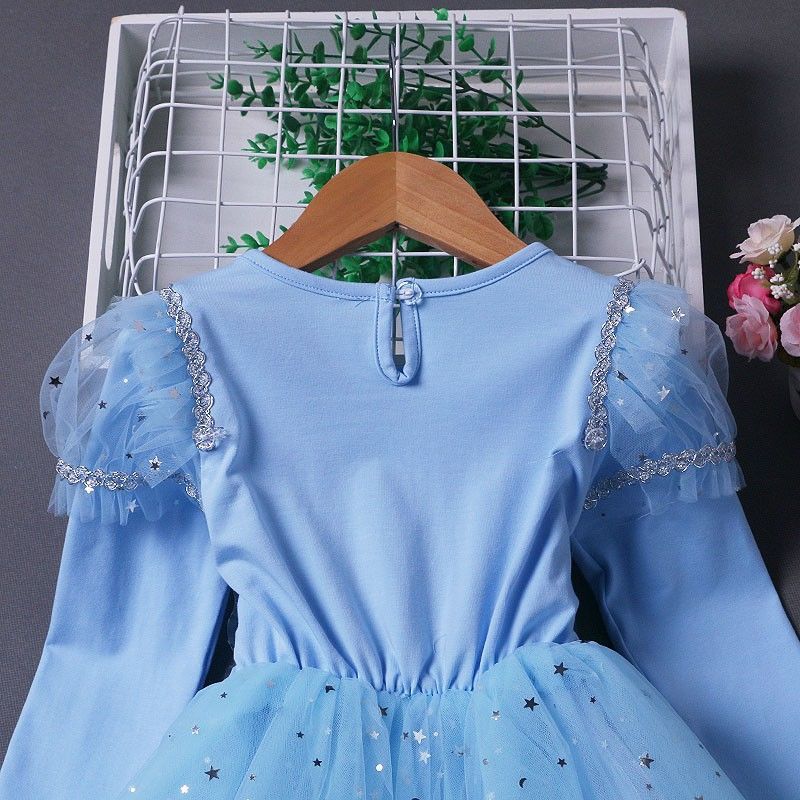 Kid Girl Princess Pure Cotton Spring/Autumn Frozen Elsa Dresses