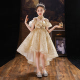 Kid Girls Birthday Princess Western Flower Yarn Dresses