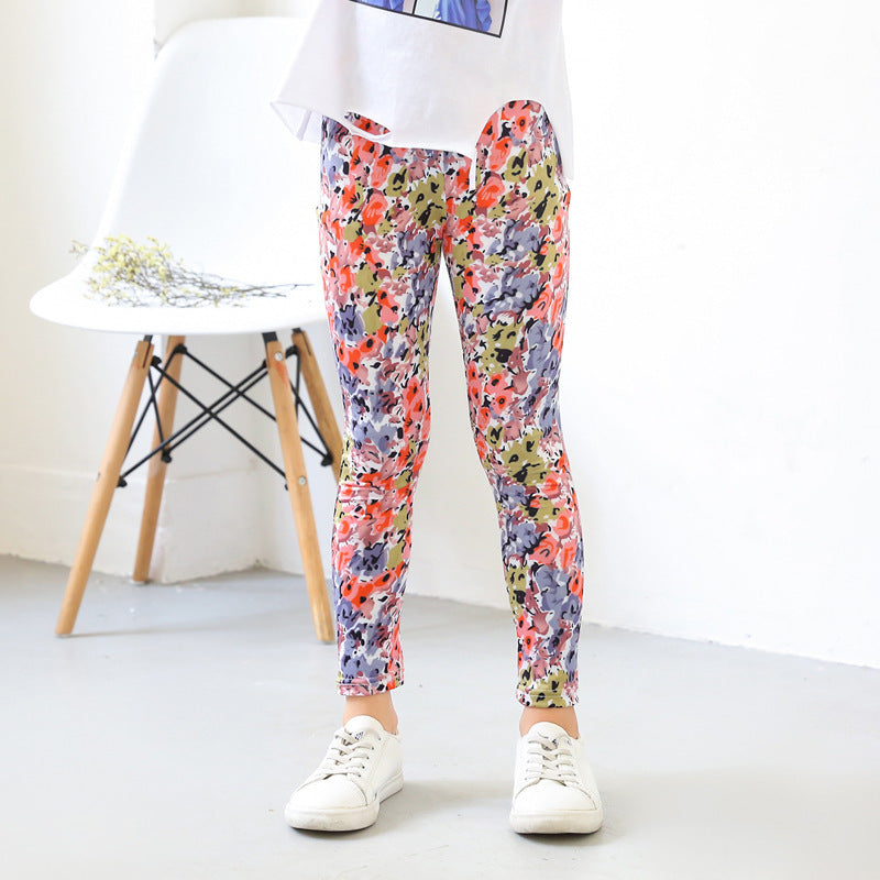Kid Girls Leggings Travel Pants Student Casual Wear Customizable Leggings Pants
