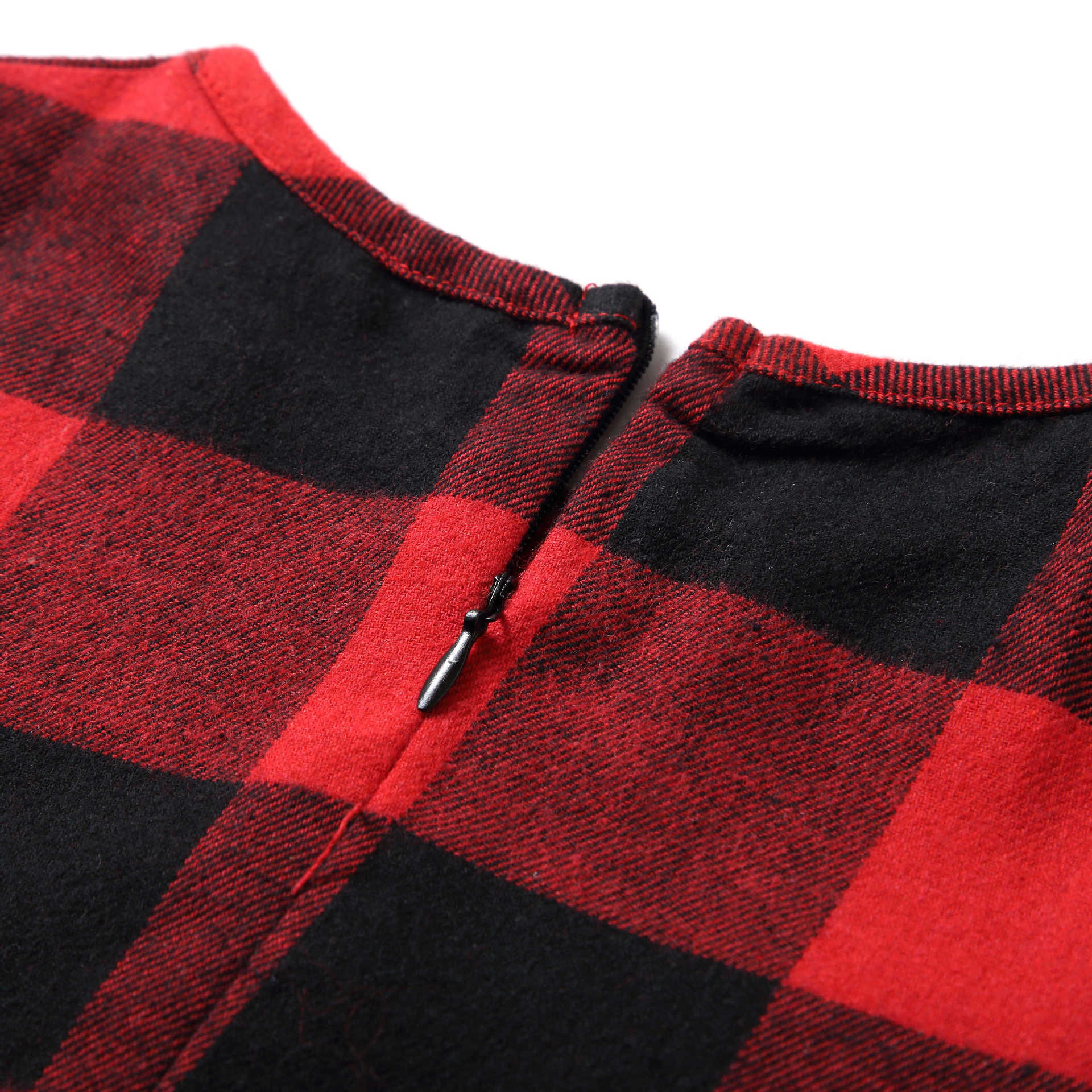Family Matching Mother Daughter Plaid Christmas Autumn Dress