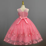 Kid Girl Princess Summer Flower Show Host Pompous Piano Performance Dresses