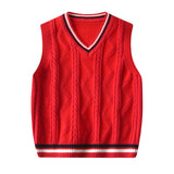 Kid Baby Boy Round Neck Jacquard Knit Waistcoat Pure Cotton Sweater Vest