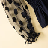 Kids Baby Girls Dot Long Lantern Sleeve Pleated Leopard Set 2 Pcs