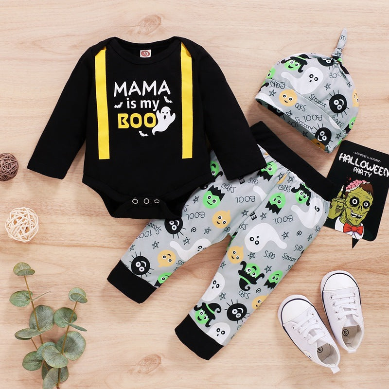 0-18M Baby Spring Autumn Long Sleeve Halloween 3 Pcs Sets