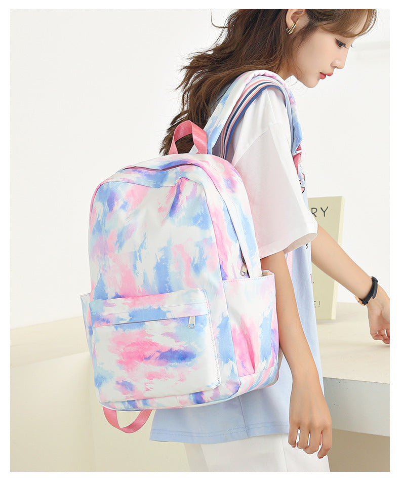 Kid Gradient Rainbow School Bag Large Capacity Backpack 3 Pcs Sets