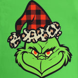Kid Boy Christmas Green Hairy Grinch Costume Long Sleeve Loungewear Pajamas