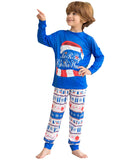 Family Matching Striped Letter Printed Christmas Parent-child Pajamas