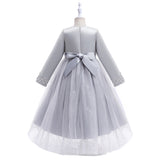 Kid Girls Awning Mesh Embroidery Princess Flower Dress