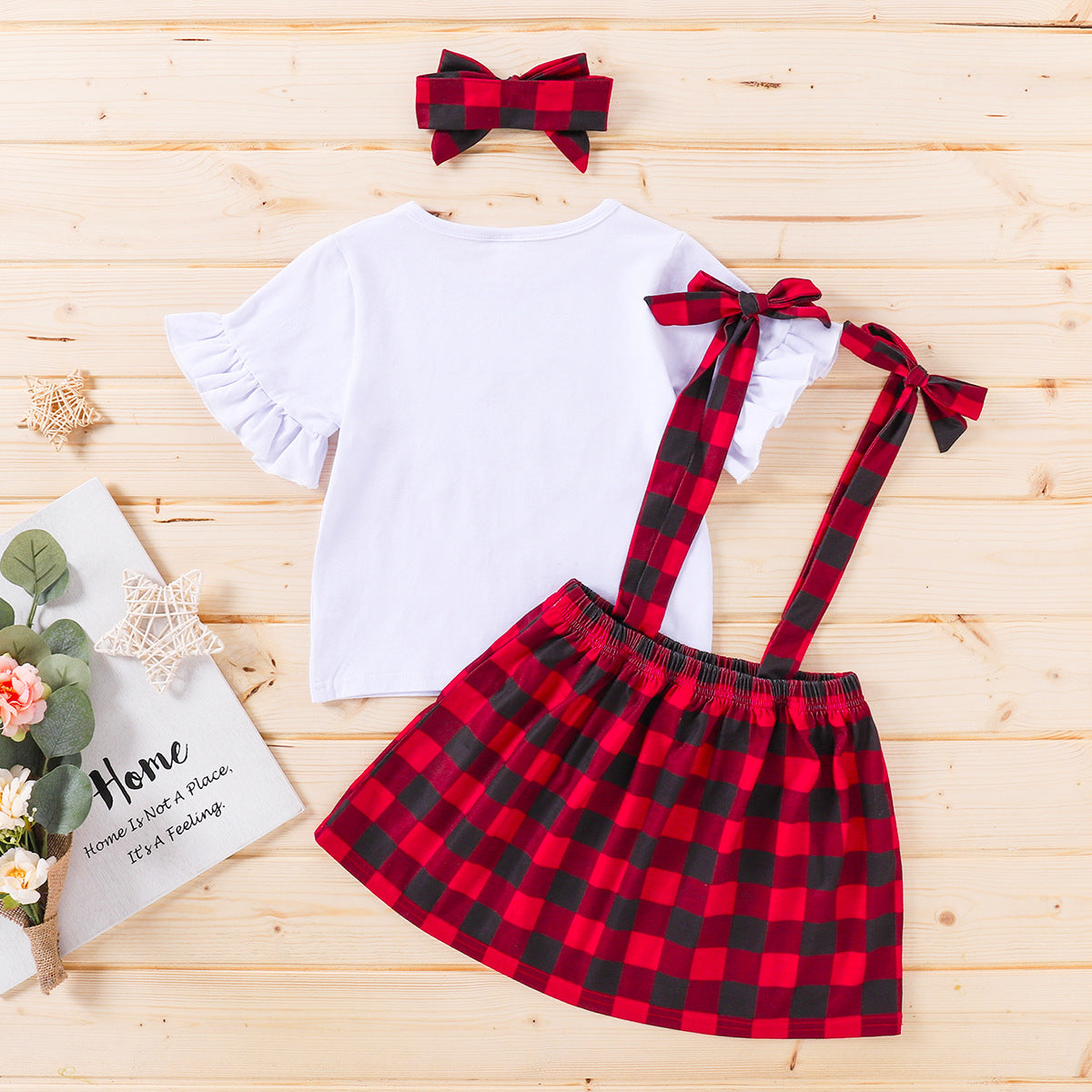 Kid Baby Girl Valentine's Day Love Short Sleeve 3 Pcs Sets