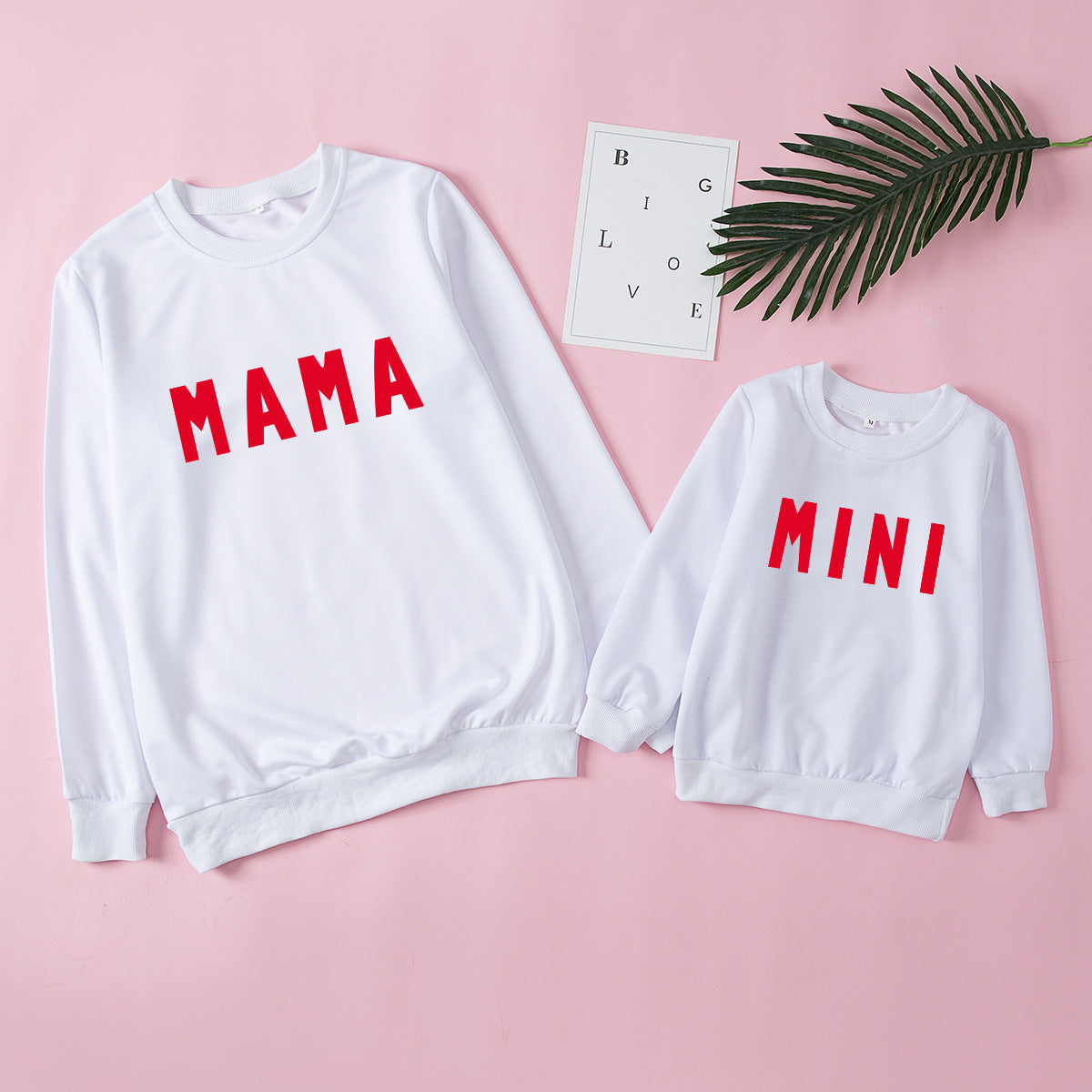 Family Matching Parent-child Print Round Neckline Mother-daughter Shirt