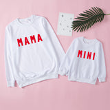 Family Matching Parent-child Print Round Neckline Mother-daughter Shirt