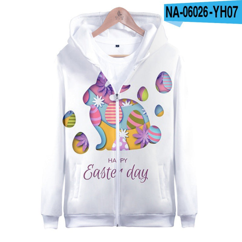 Kid Boy Girl Easter 3D Printed Hoodies Zipper Coats