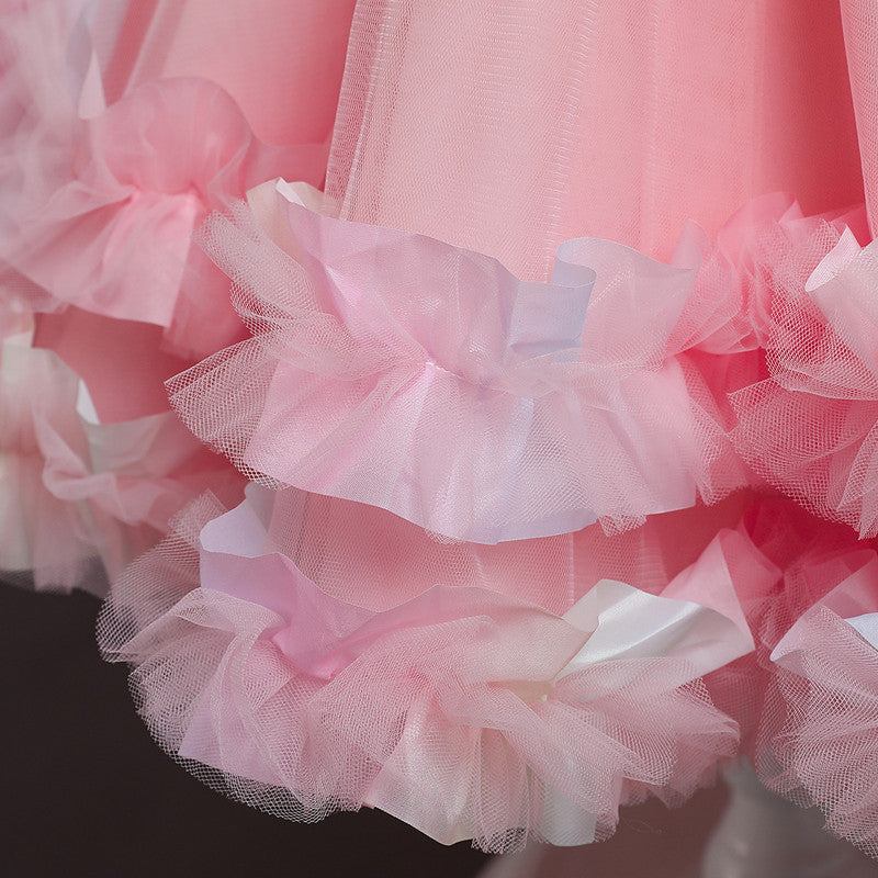 Kid Girl Princess Drag Party Birthday Cake Mesh Dresses