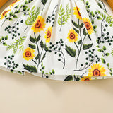 Baby Girl Pit Strip Printed Long Sleeve Flower Dress