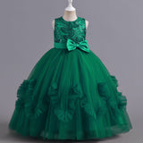 Kid Girl Evening Gown Catwalk Piano Performance Princess Dresses