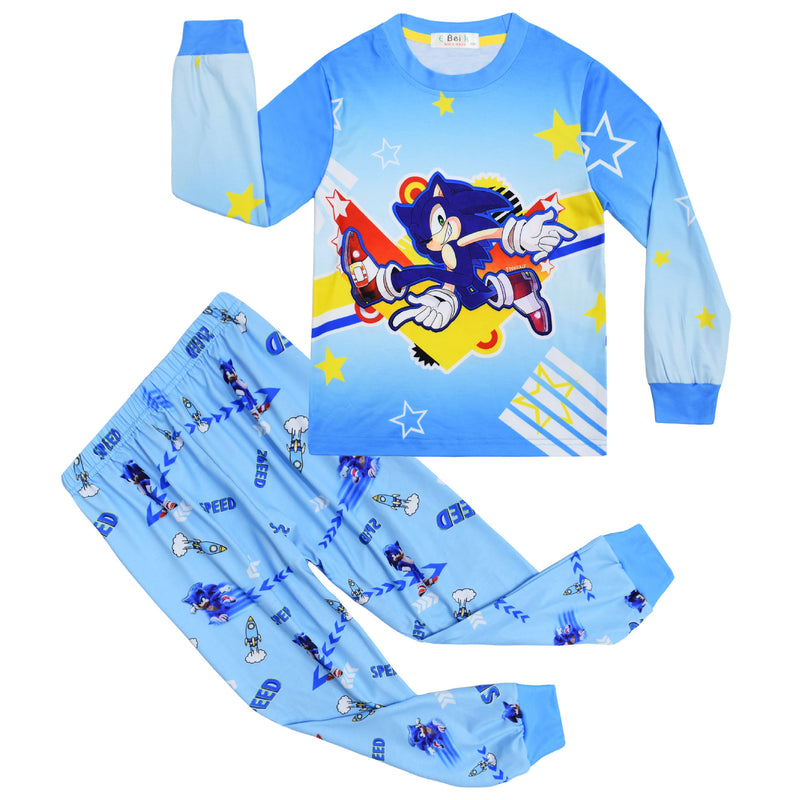Kid Boy Autumn Home Suit Sonic Hedgehog Pajamas