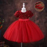 Kid Girl Princess Summer Korean Sequin Piano Dresses