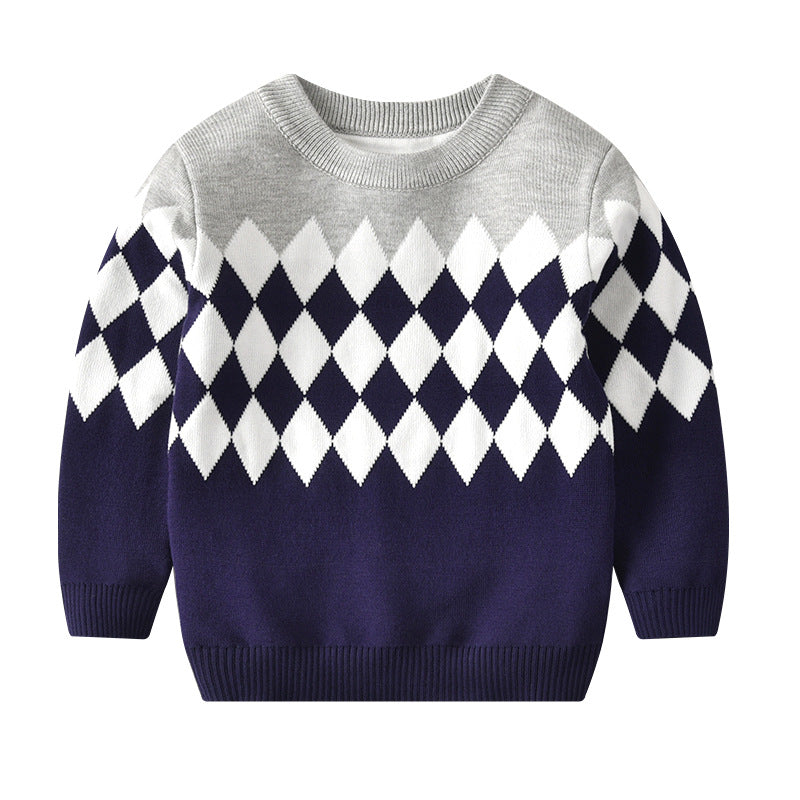 Kid Baby Girl Knit Pullover Autumn Christmas Jacquard Sweater