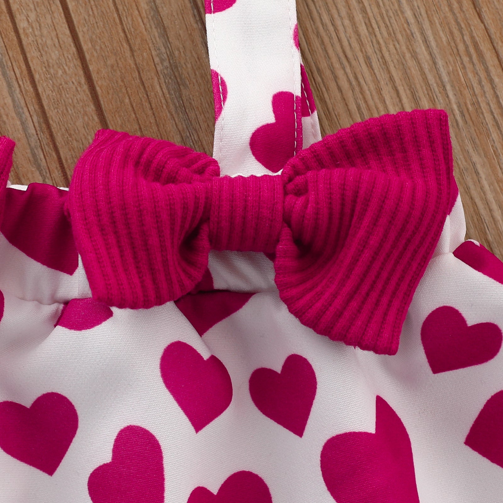 Baby Girl New Valentine's Day Love Printed Halter 3 Pcs Set