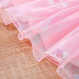 Kid Baby Girl Pink Sundress Straps Fluffy 2 Pcs Sets